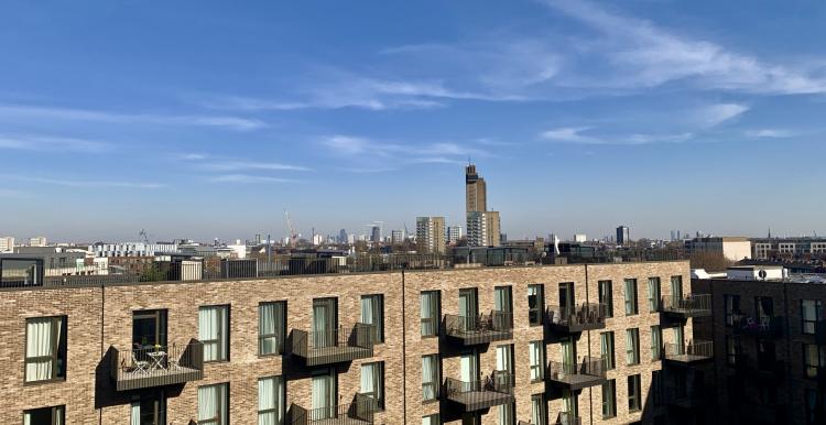 View of London out of office window