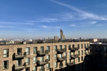 View of London out of office window