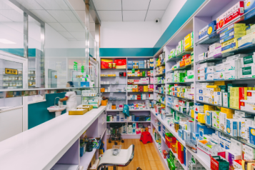 Prescriptions displayed at a local pharmacy.